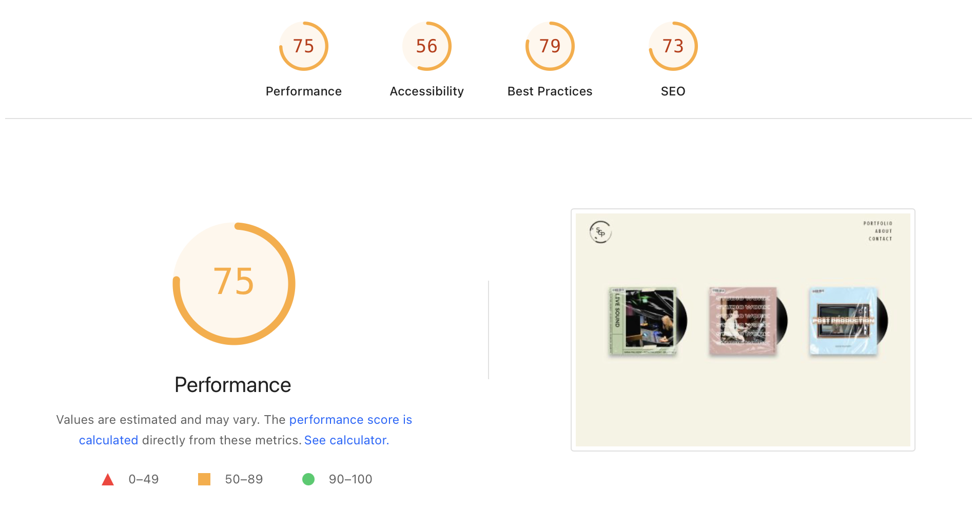 Poor Audio Website Speed Test